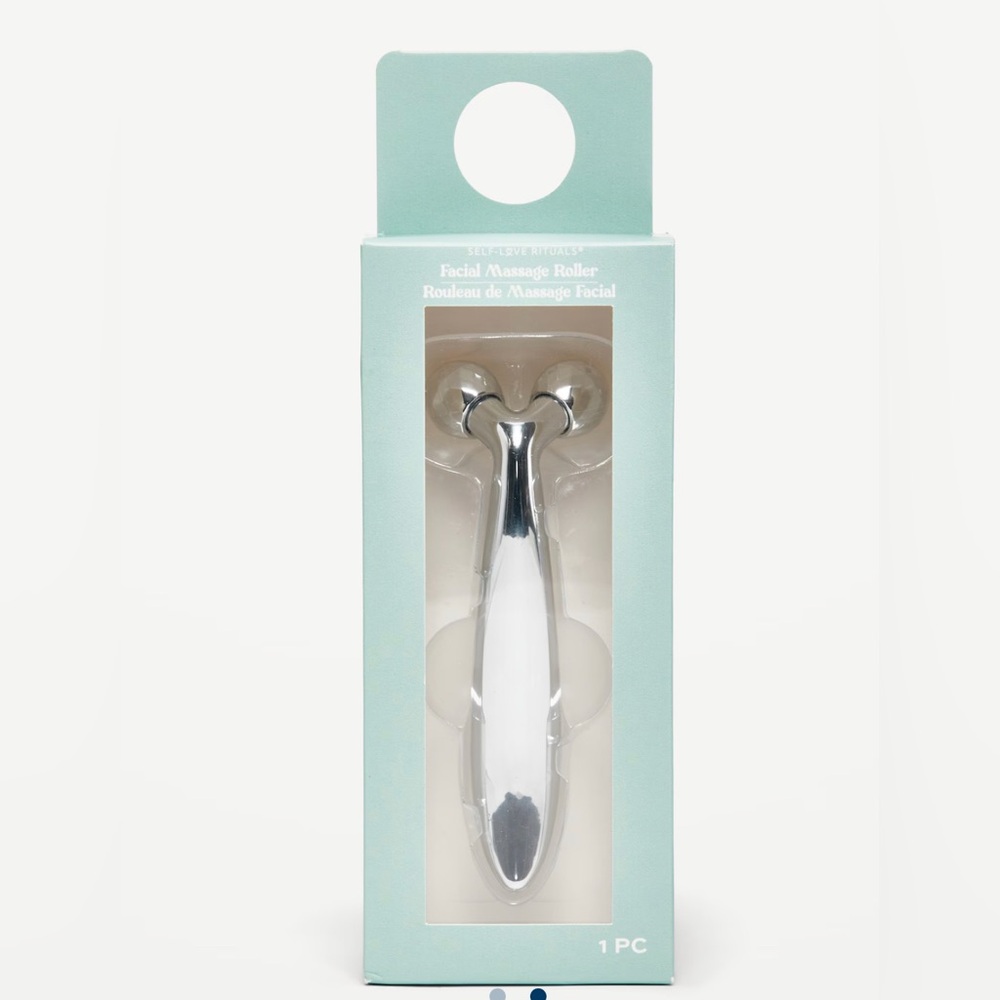 🆕 NIB Self Love Rituals® Facial Massage Roller from Old Navy Silvery Silver